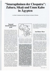 Smaragdminen der Cleopatra”: Zabara, Sikait and Umm Kabo in Ägypten